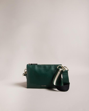 Sac Crossbody Ted Baker Branded Webbing Vert Foncé Femme | YKF-13360341